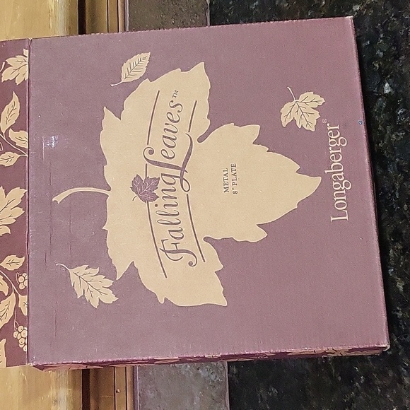 Longaberger MetalWare  FALLING LEAVES 8” Round Plate  ~RETIRED~Made in USA - Picture 3 of 6